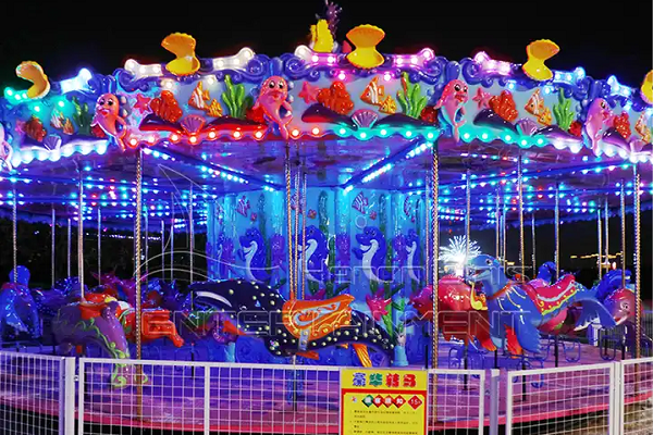 Ocean Carousel Ride with Various Marine Life Seats