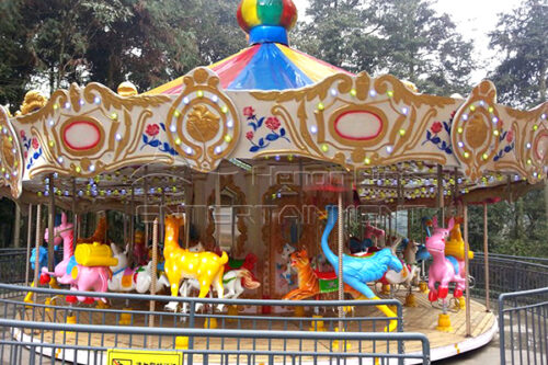 Zoo Merry Go Round with Different Animals Seats